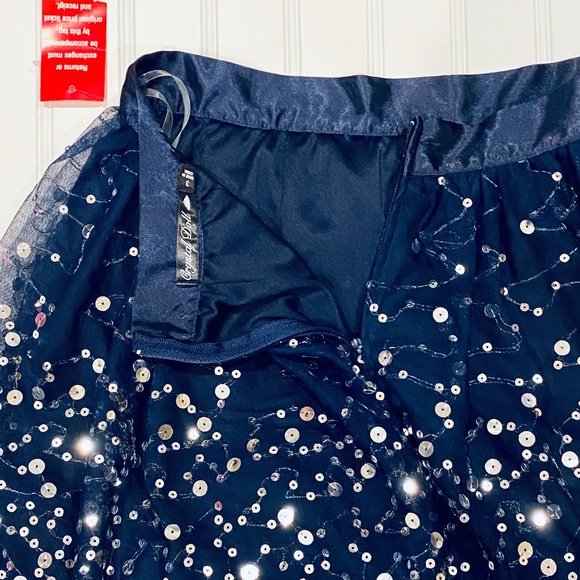 Crystal Doll Blue Layered Prom Sequin Skirt (NWT) - Picture 4 of 6